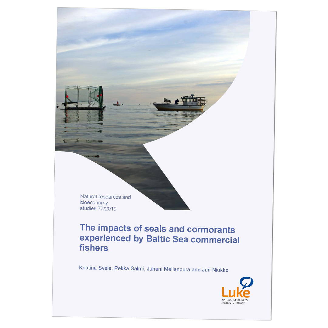 Bild på första sidan av rapporten ”The impacts of seals and cormorants experienced by Baltic Sea commercial fishers”.