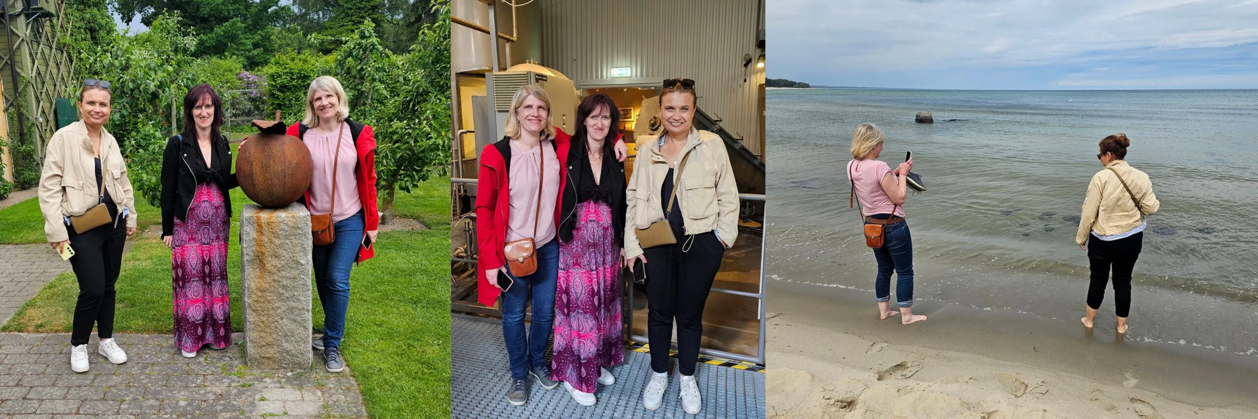 Deltagare från ett tjeckiskt Leaderområde besöker trädgården och fabriken på Kiviks musteri och stranden på Vitemölla under ett studiebesök.