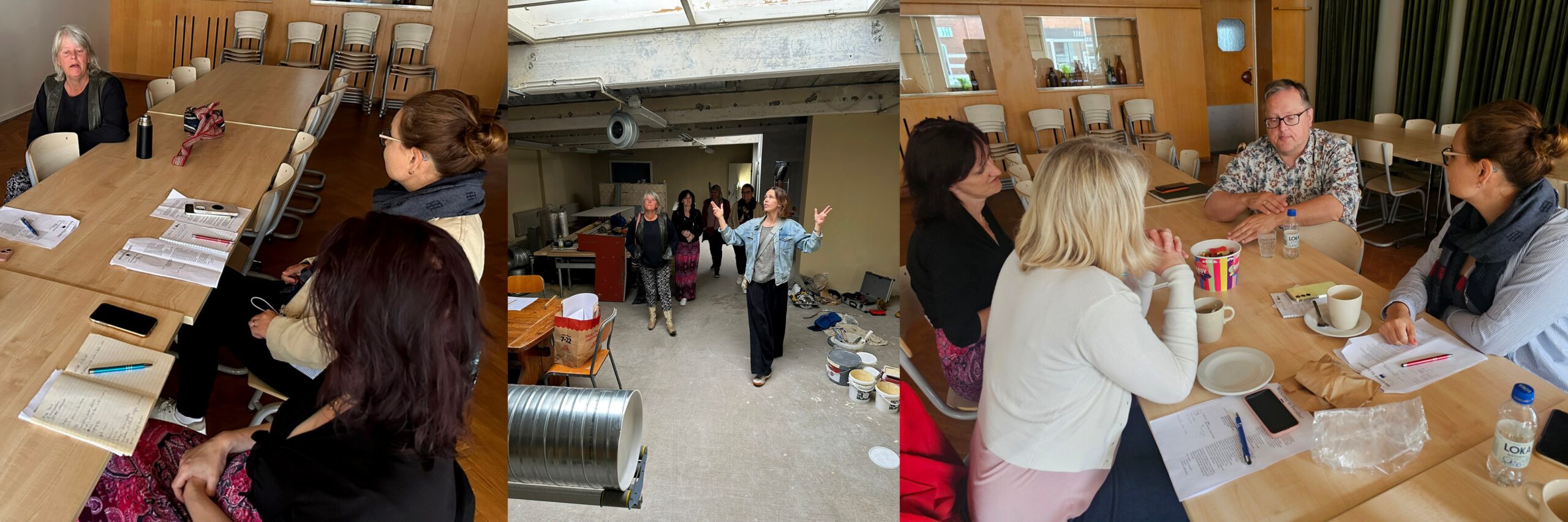 Deltagare från ett tjeckiskt Leaderområde deltar i möten och får en visning av pågående ombyggnation i RÖRD Konsthall i Tomelilla.
