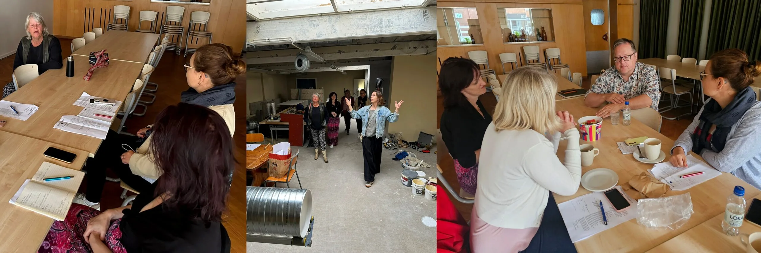 Deltagare från ett tjeckiskt Leaderområde deltar i möten och får en visning av pågående ombyggnation i RÖRD Konsthall i Tomelilla.